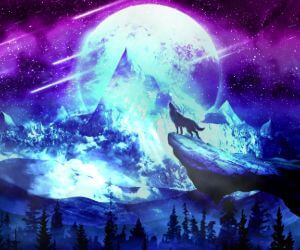 Full Moon Howling Wolf Live Wallpaper 