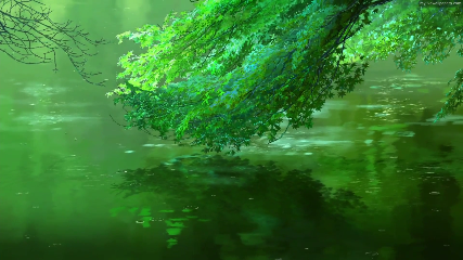 Anime Green Leaves Animated Wallpaper 