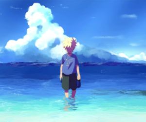 naruto as a child on the beach