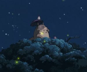 Totoro on top of a tree live wallpaper