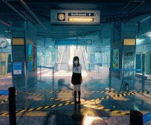 Train station anime girl live wallpaper