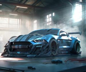 Ford Mustang in Garage live wallpaper