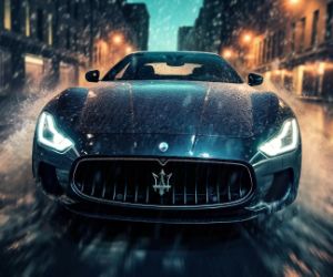 Maserati in the Rain live wallpaper