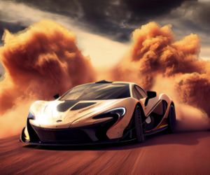 McLaren P1 racing in the desert live wallpaper