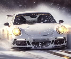 snow Porsche live wallpaper