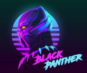 Black Panther Retrowave live wallpaper