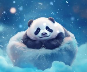 Dreamy Panda on a cloud live wallpaper