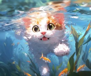 underwater kitten live wallpaper