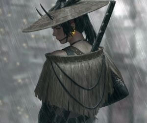 Horned Samurai Girl Live Wallpaper - MyLiveWallpapers.com