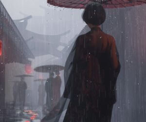 Rainy Day in the Village live wallpaper