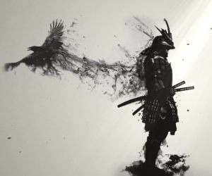 Samurai with Crow Live Wallpaper 