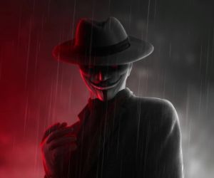 Anonymous Mask in the rain live wallpaper