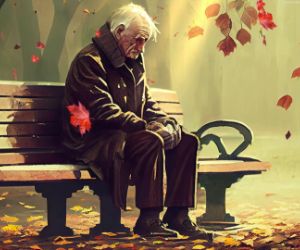 elderly man sitting on a park bench live wallpaper