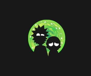 Live wallpaper Rick and Morty on a brick wall background / interface  personalization