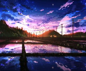 Anime Sunset Animated Wallpaper 