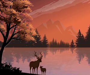 Deer and Fawn Live Wallpaper
