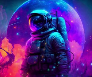 astronaut neon planet live wallpaper