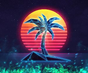 Retro Palm Tree Animated Wallpaper 