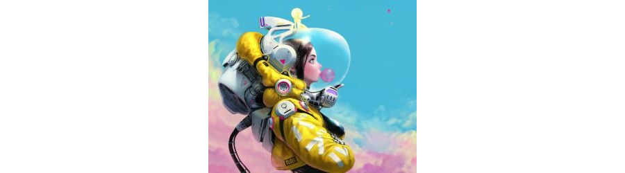 MOBILE-Yellow Space Suit Girl Live Mobile Wallpaper